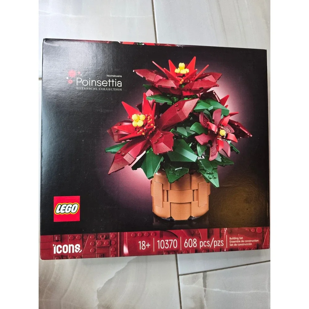 LEGO Icons Botanical Collection Poinsettia 10370‎ Building Set 608 Pieces New F1
